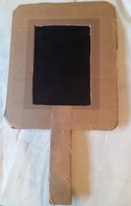 cardboard prototype for a hand held interactive mirror